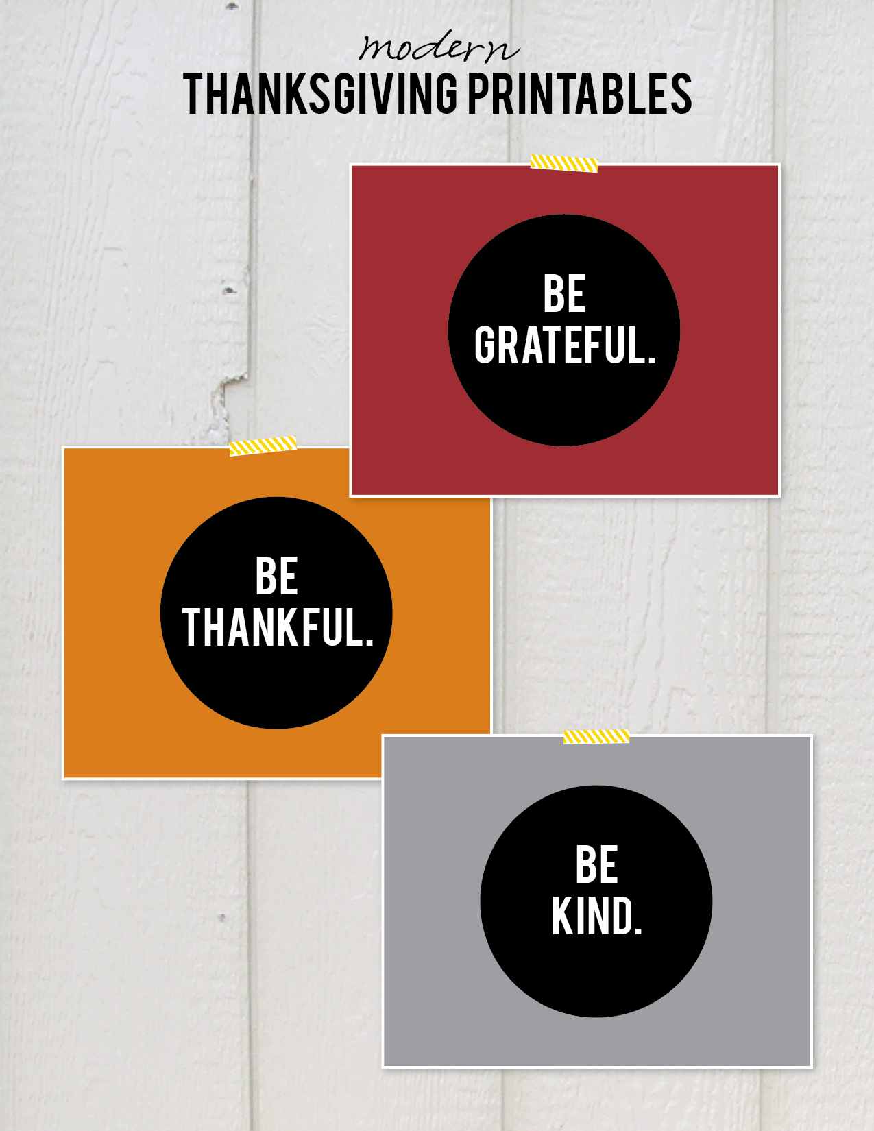 Free Modern Thanksgiving Printables