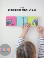 DIY Painted Wood Block Nursery Art