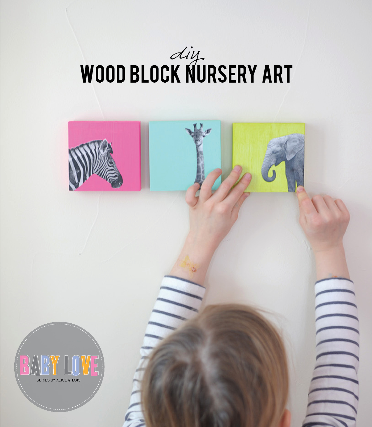 DIY Painted Wood Block Nursery Art