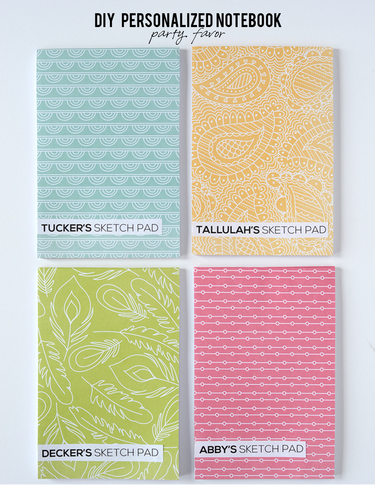 DIY Personalized Notebook Party Favor