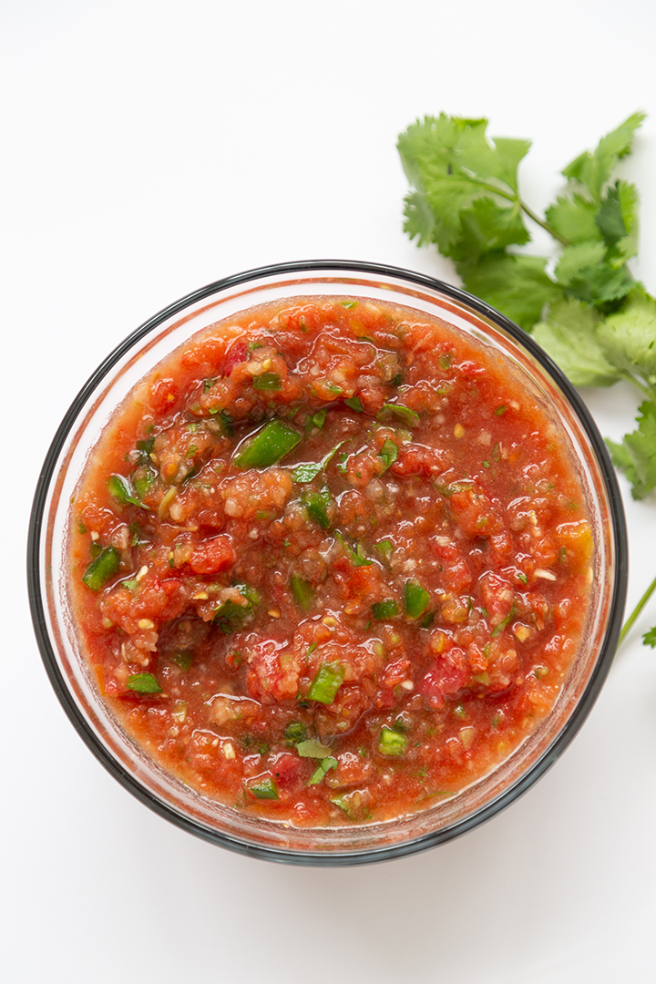 homemade salsa in jar
