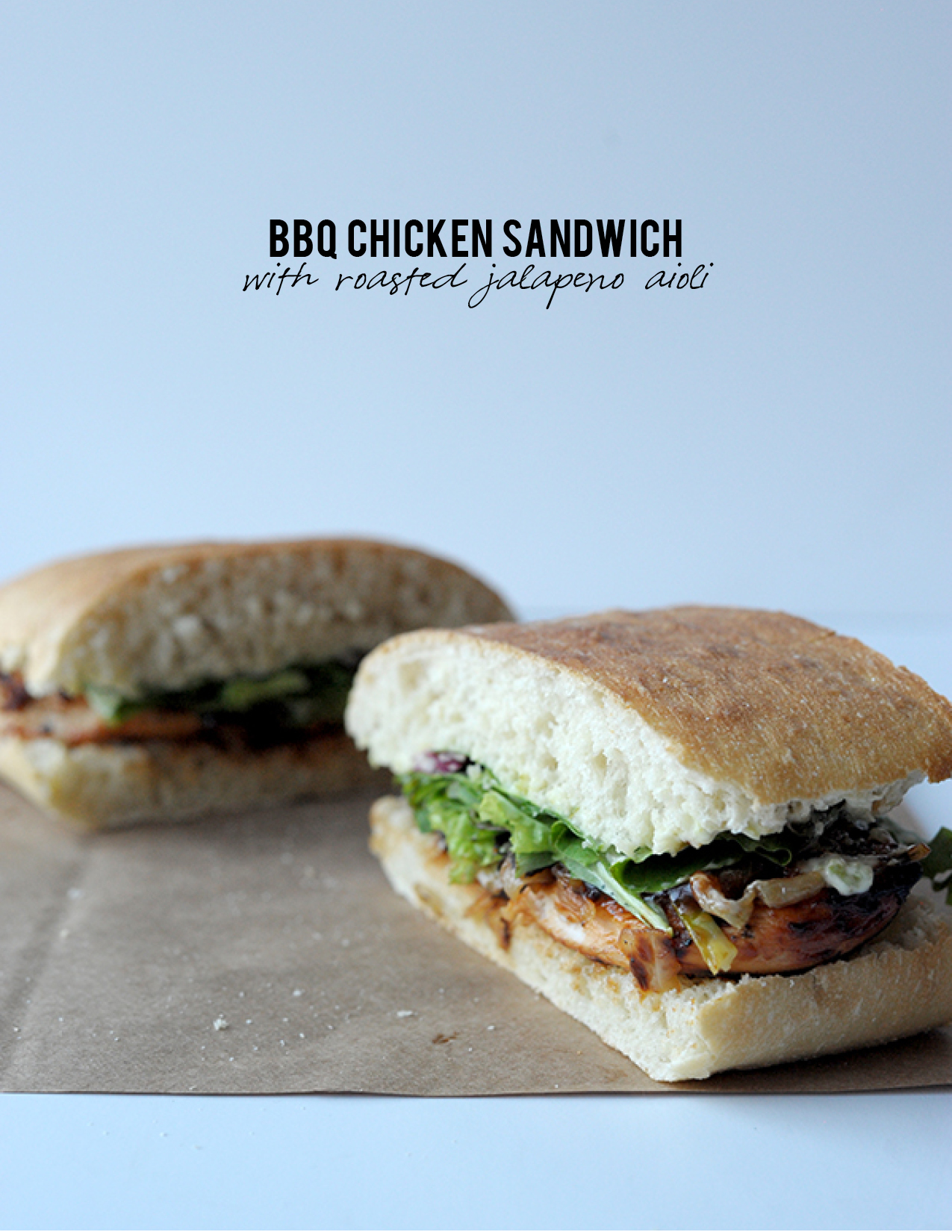 Barbecue Chicken Sandwich with Roasted Jalapeño Aioli