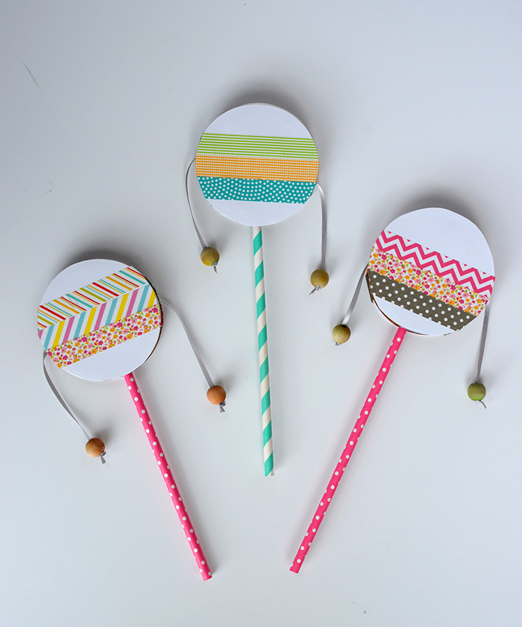 spin drum diy with washi tape