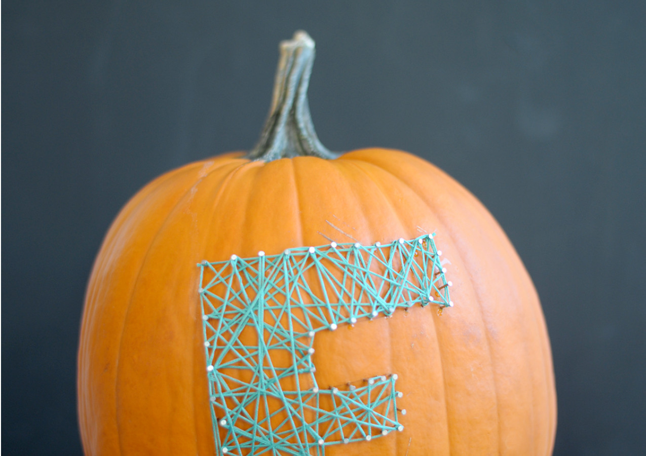 try this simple string art initial pumpkin for halloween