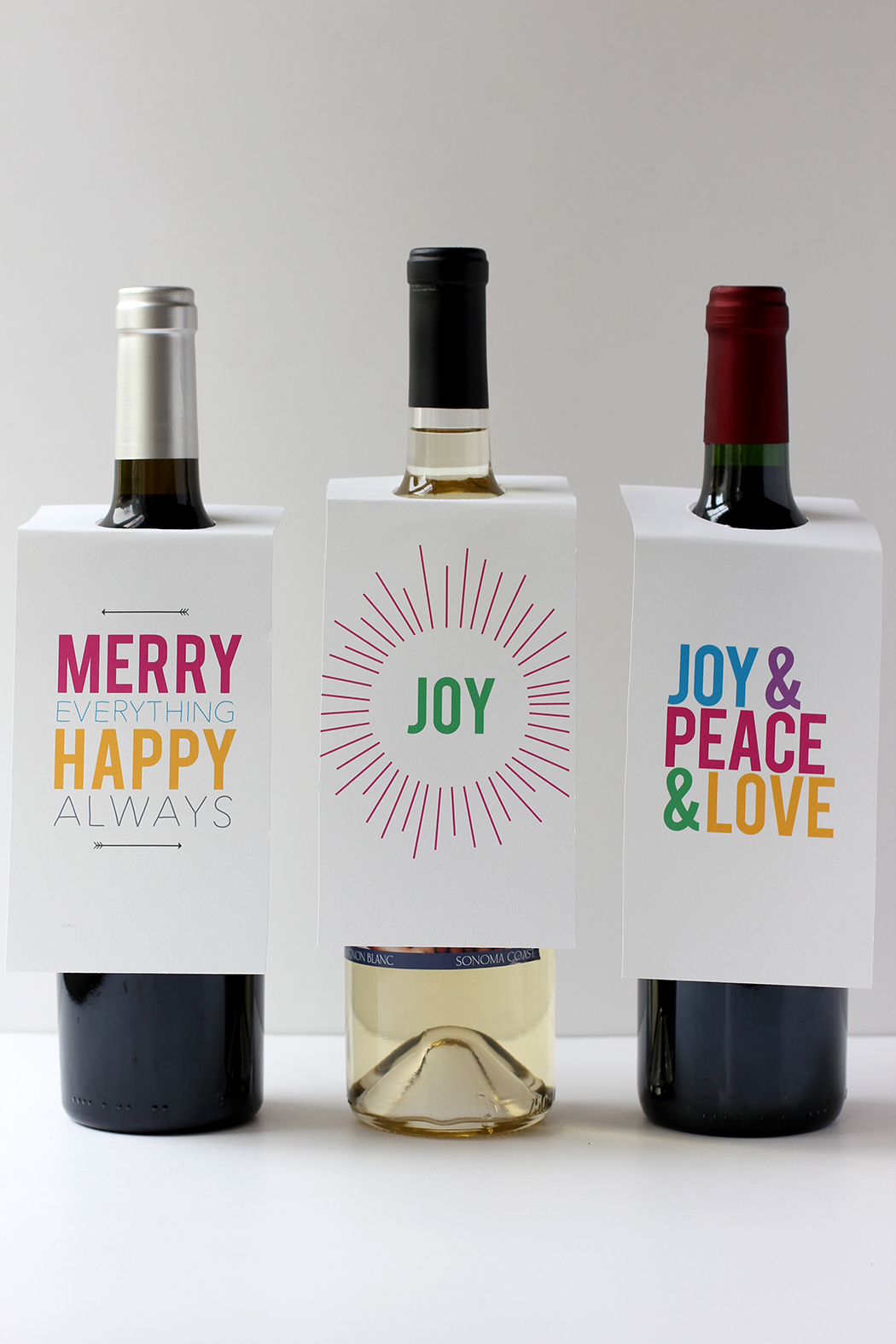 Holiday Wine Gift Tags Printable