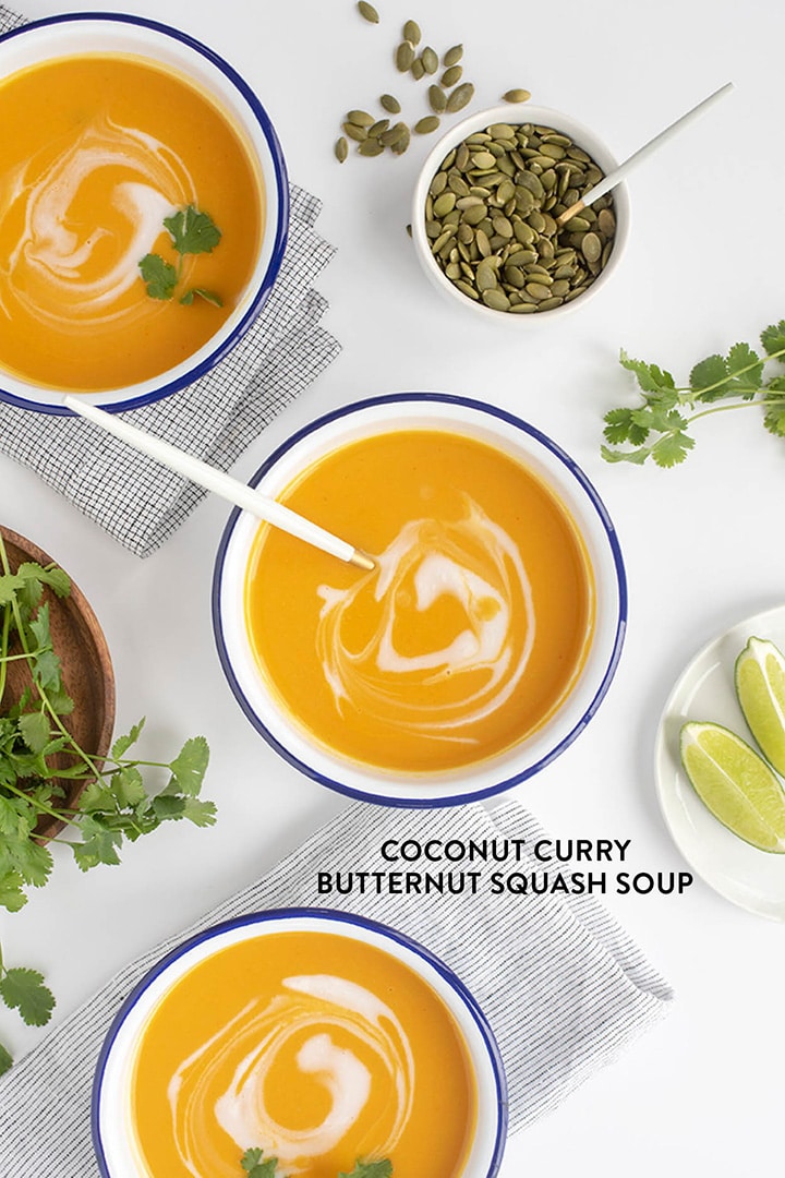 Loving this Coconut Curry Butternut Squash Soup. #recipe