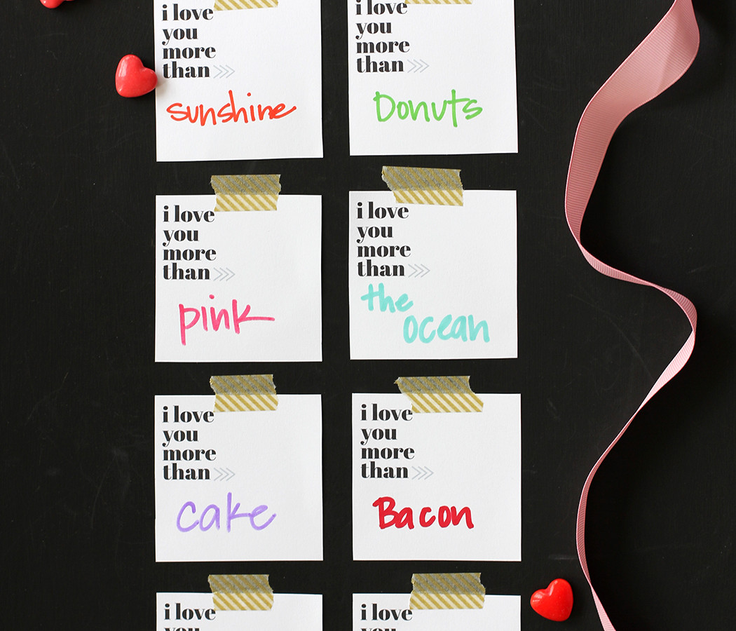 I love you more than note with free printable