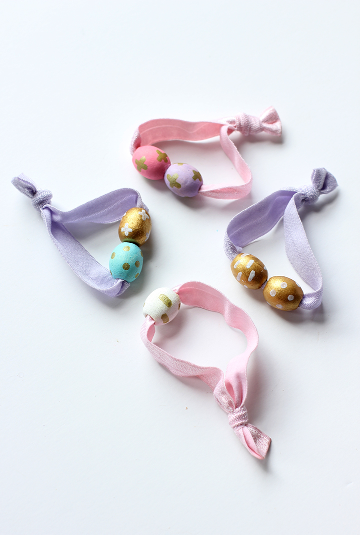 DIY Wood Bead Hair Ties