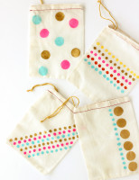 Hand-Stamped Dot Party Favor Bags