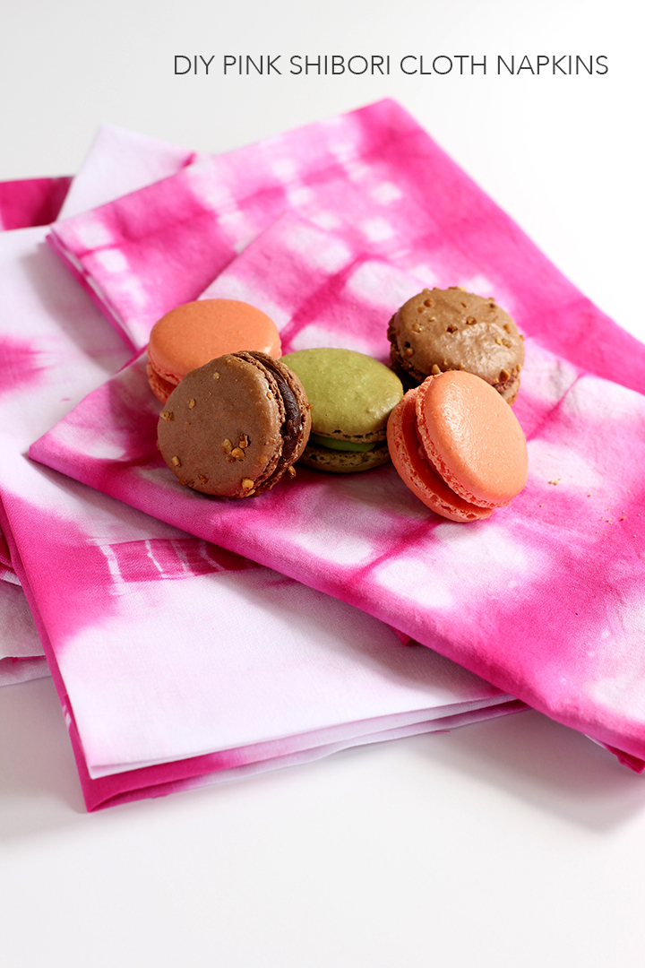 DIY Pink Shibori Cloth Napkins