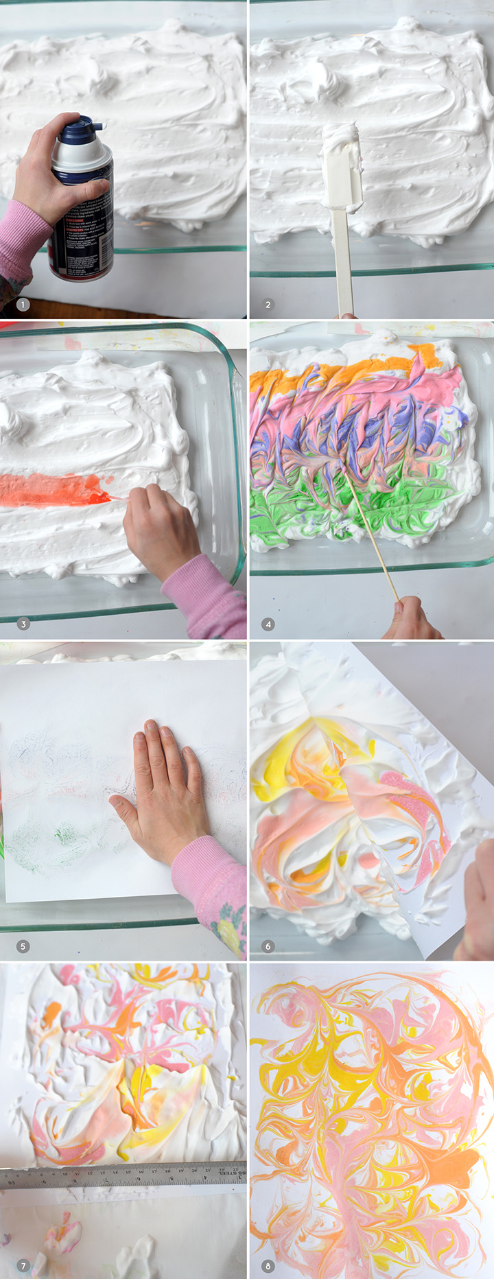 DIY Shaving Cream Marbled Paper