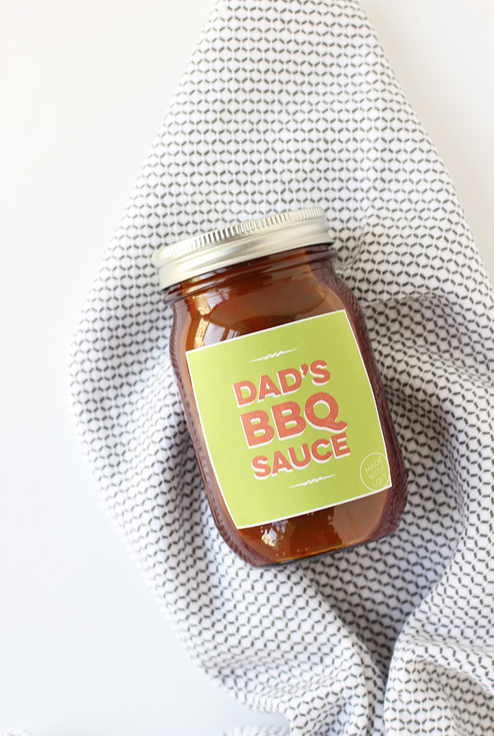 Make some homemade barbecue sauce for dad and use this free printable label