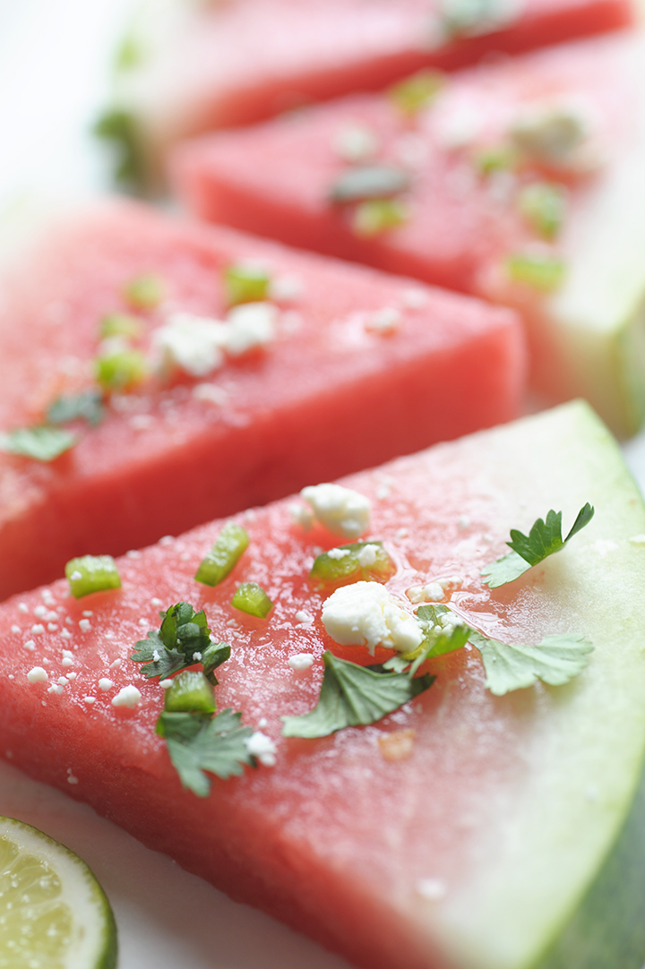 Perfect summer salad – lime and jalapeño watermelon wedge salad