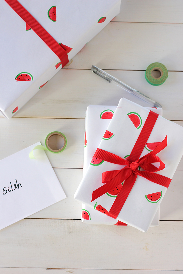 DIY Watermelon Wrapping Paper