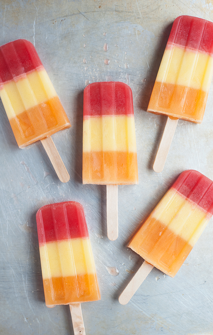 Delicious watermelon, cantaloupe and pineapple popsicles  /  aliceandlois.com