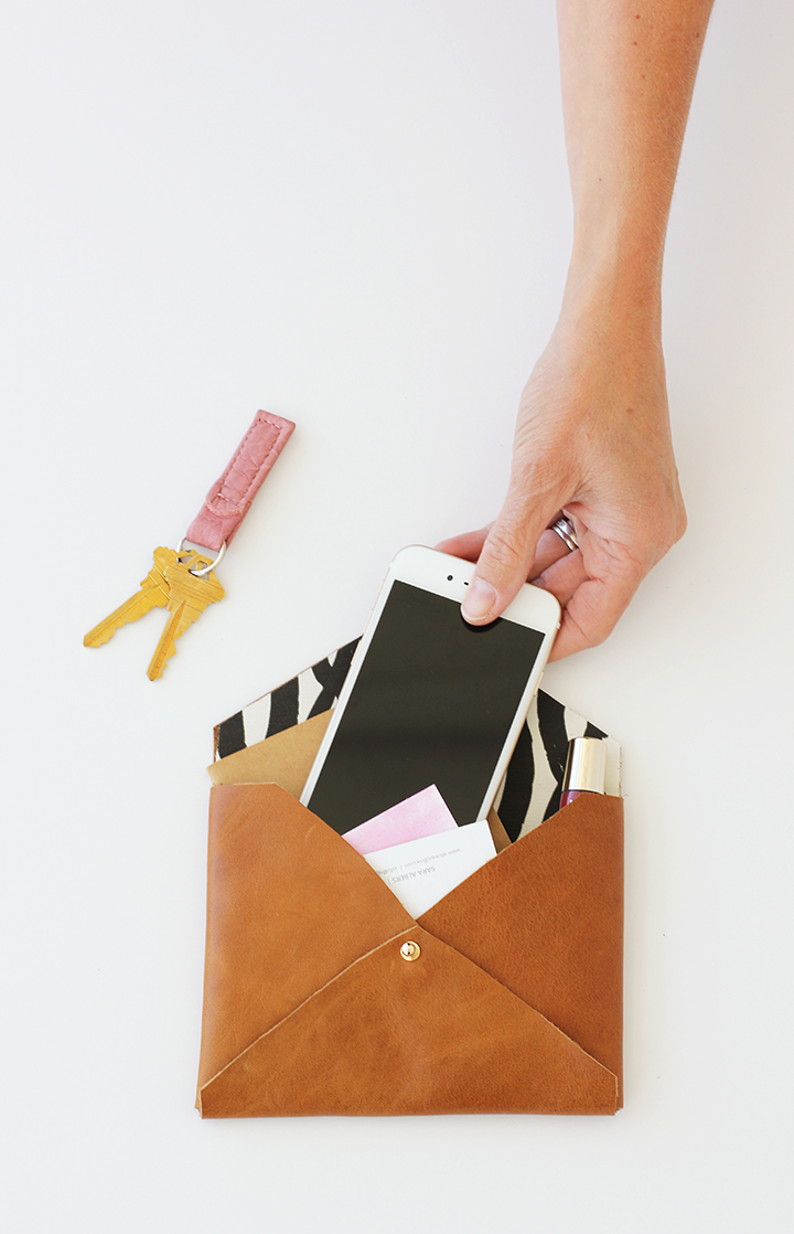 DIY Leather Envelope Clutch