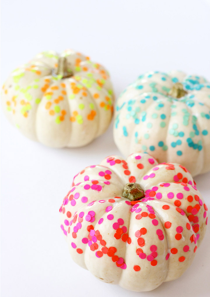 Try this simple DIY Confetti Pumpkins for Halloween