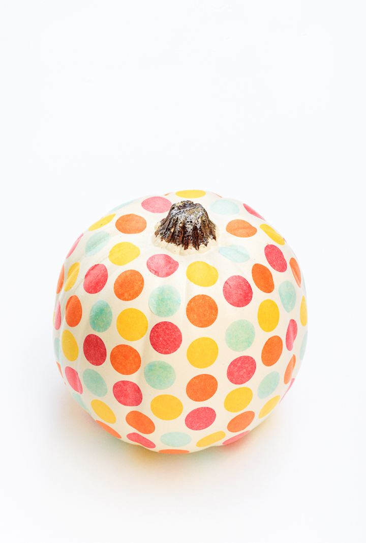 Loving these polka dots! Try this confetti pumpkin tutorial from The Crafted Life.