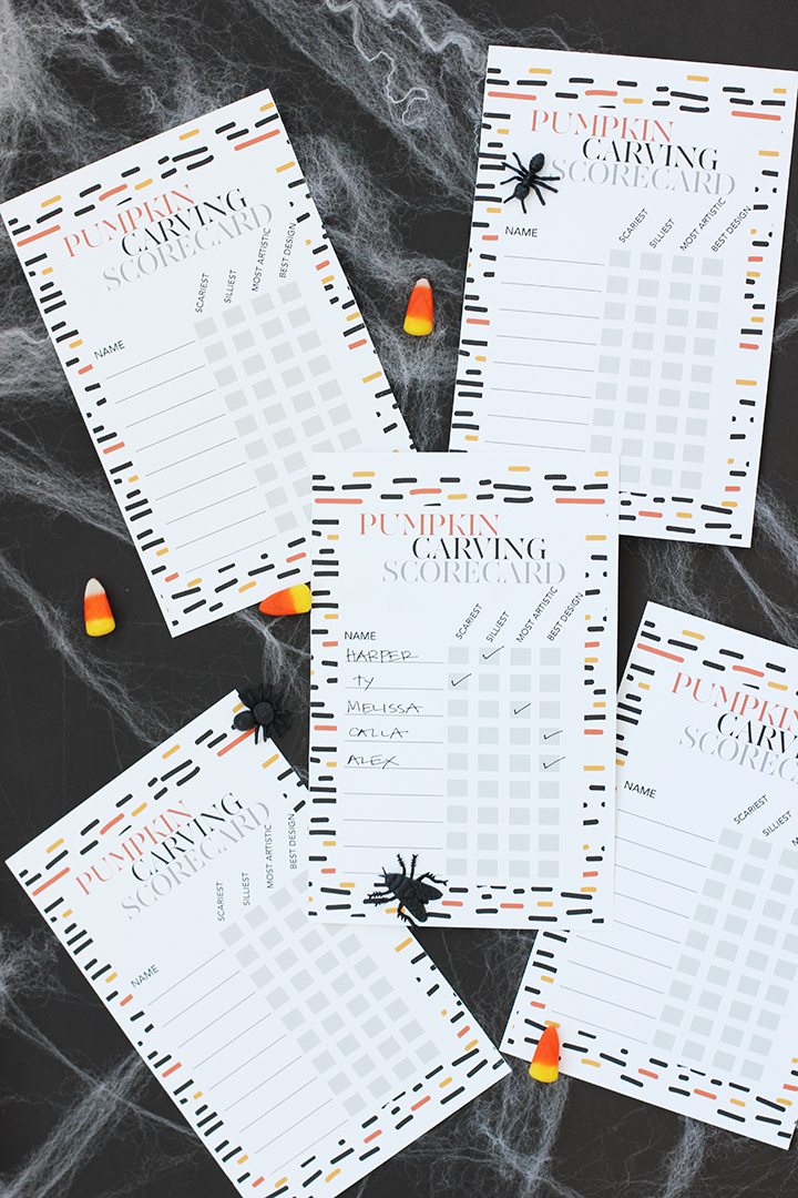 Pumpkin Carving Scorecard Free Printable