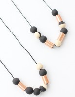 DIY Copper and Wood Bead Necklace