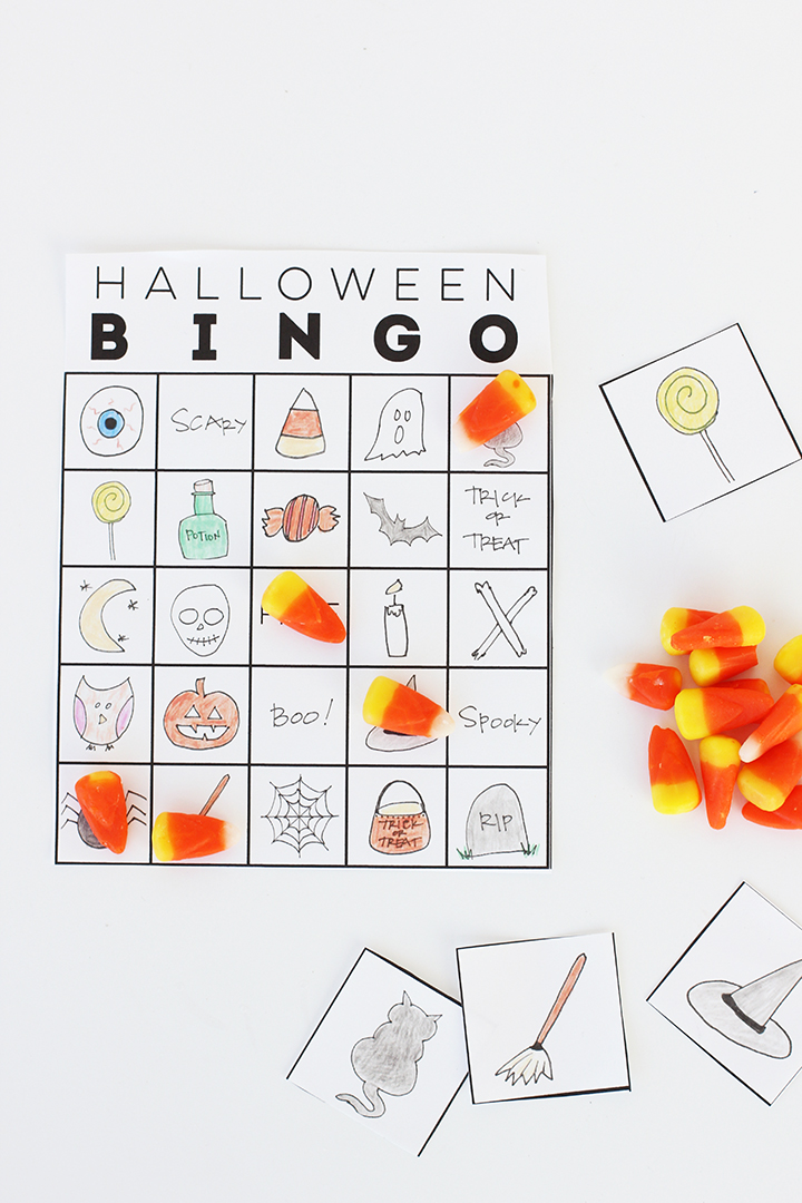 Free Printable Halloween Bingo Game for the kids.