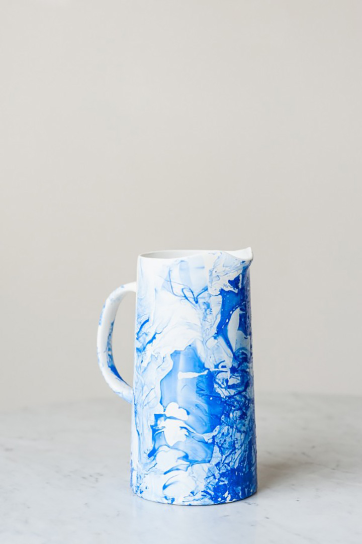 DIY Marbled Indigo Pitcher from the Sweetest Occasion