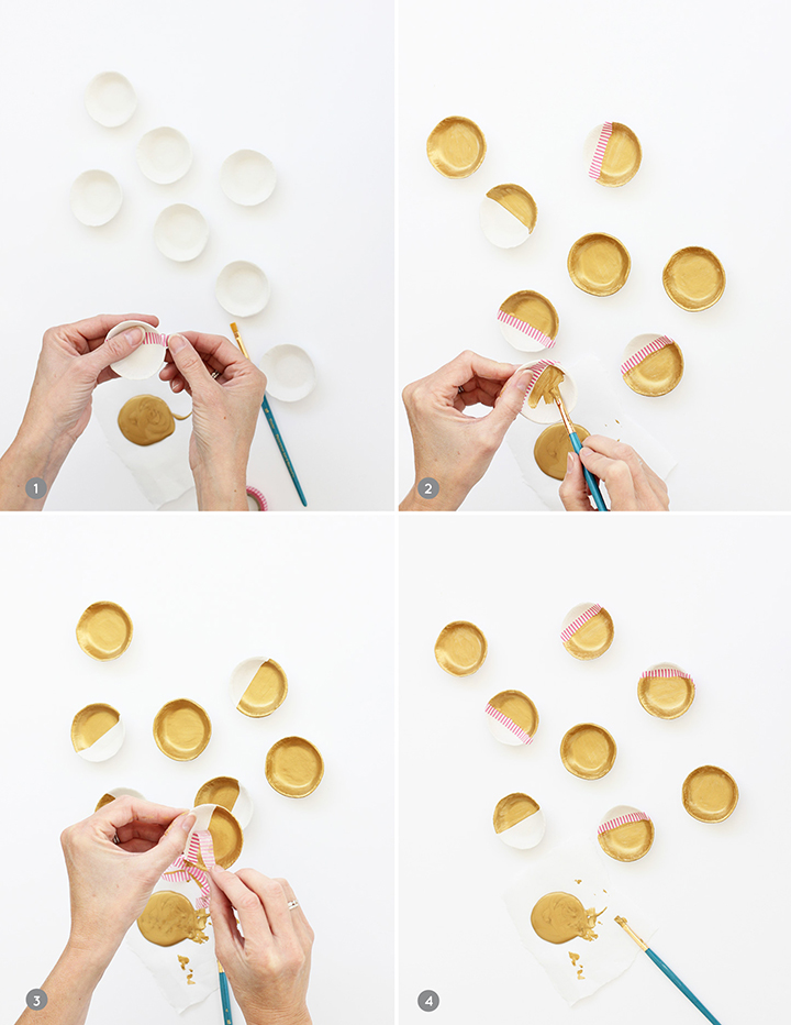 HOW TO MAKE A DIY AIR DRY CLAY GOLD AND WHITE PAINTED BOWL - Francine's  Place Blog