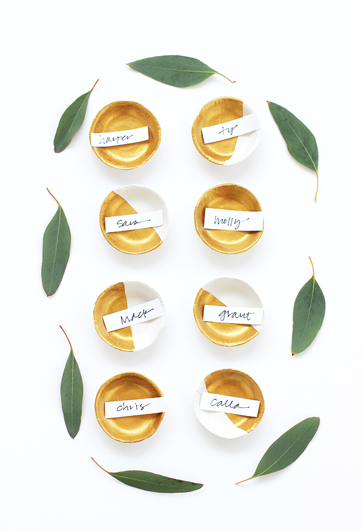 DIY Clay Bowl Place Card Holder