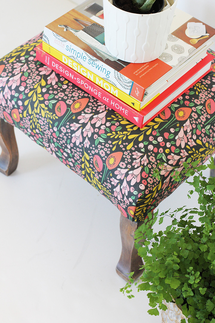 DIY Reupholstered Stool