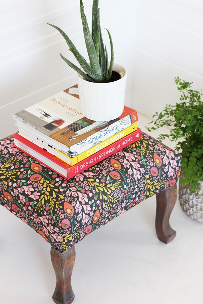 DIY Reupholstered Stool