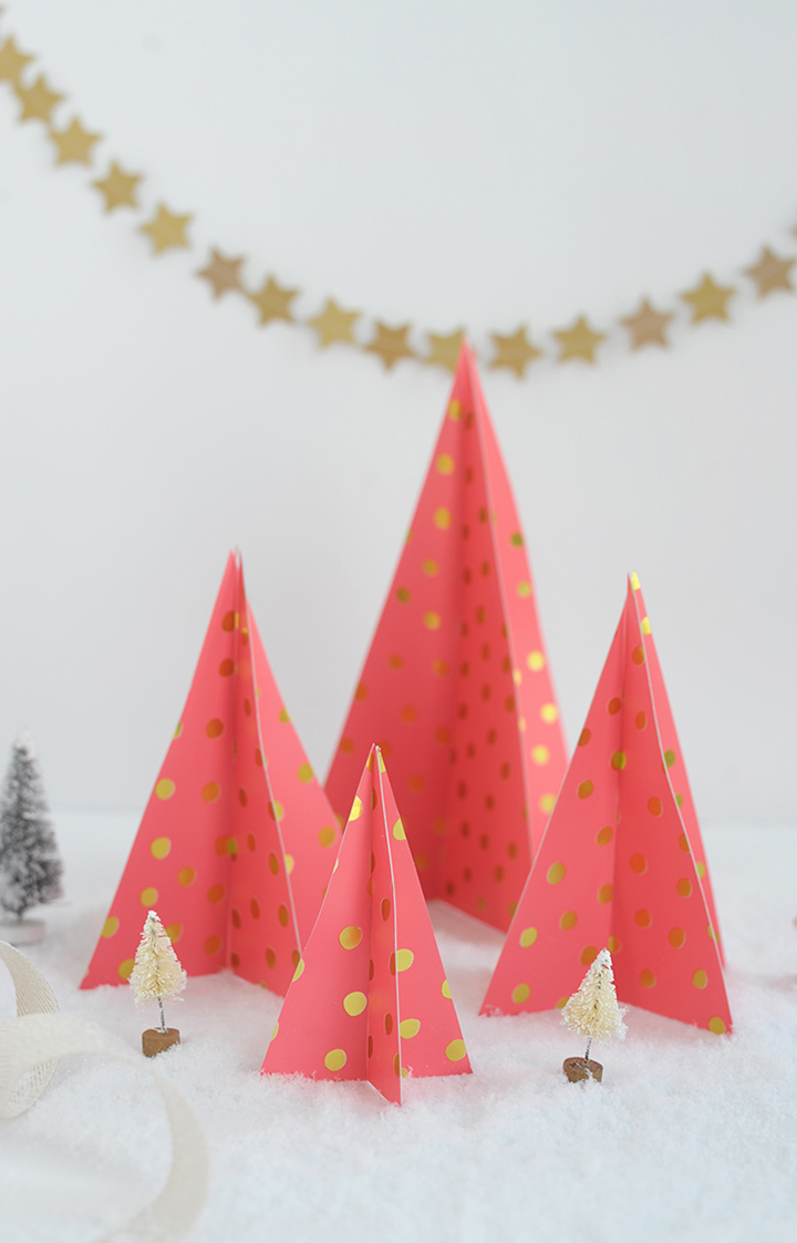 Make these modern paper Christmas trees