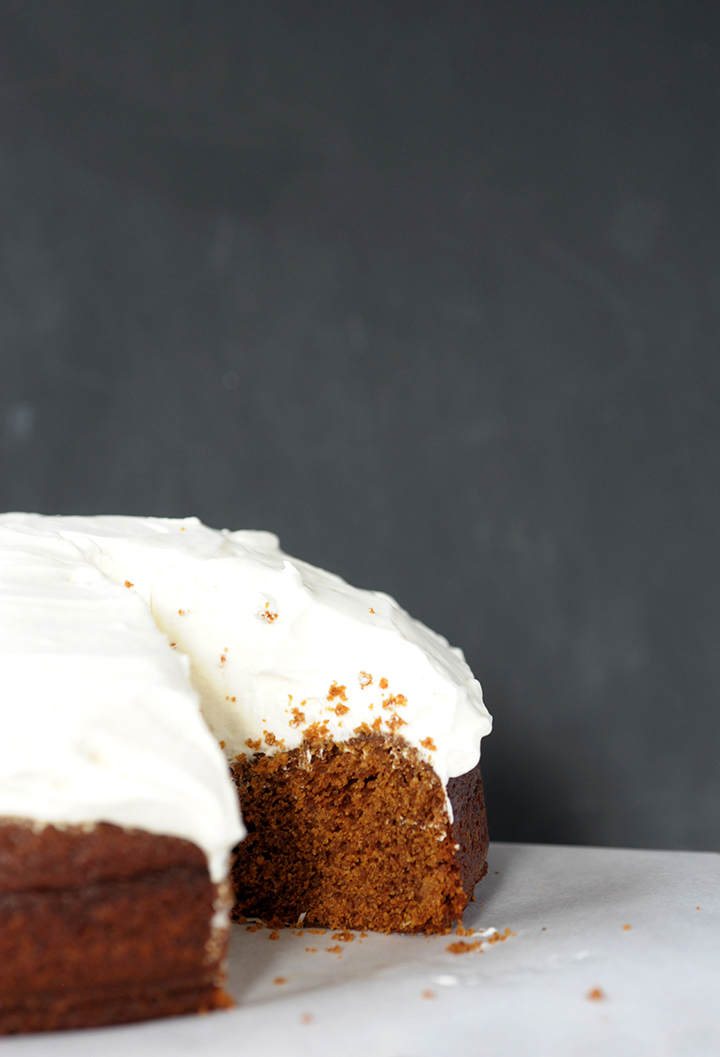 Love this gingerbread cake recipe topped with lemon whipped cream.