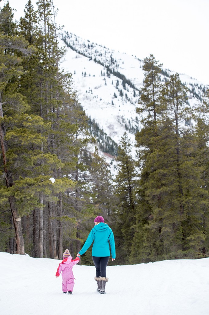 mom baby in snow