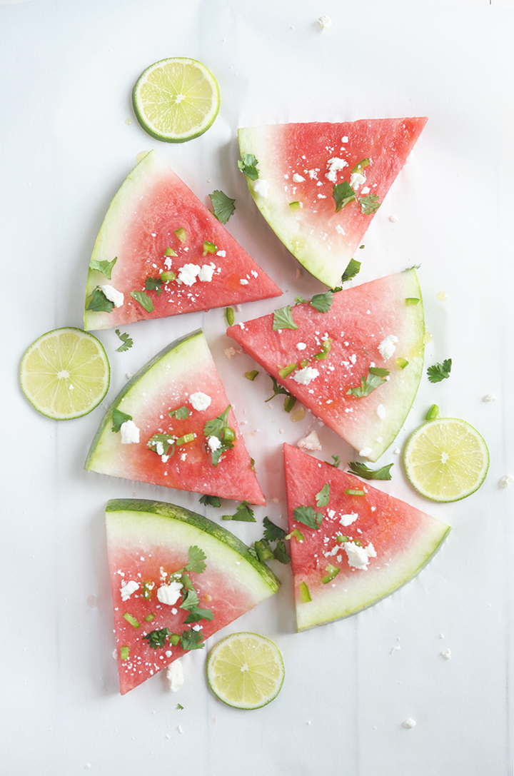 Love this Jalapeño Lime Watermelon Wedge Salad Recipe for a summer barbecue.
