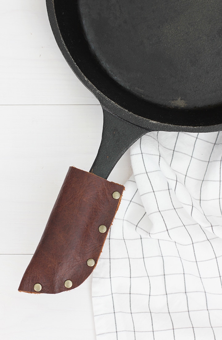 Leather Cast Iron Pan Handle Cover, Leather Pan Holder Leather Pot Holder 