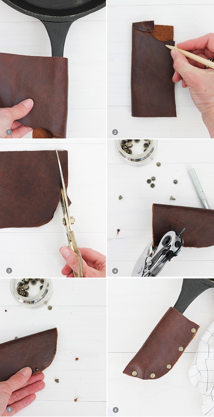 DIY Leather Pan Handle Potholder 