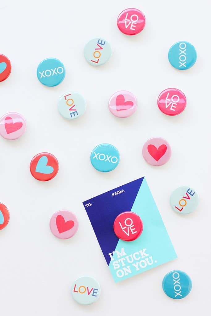 Valentine Button with Free Printable - Alice and Lois