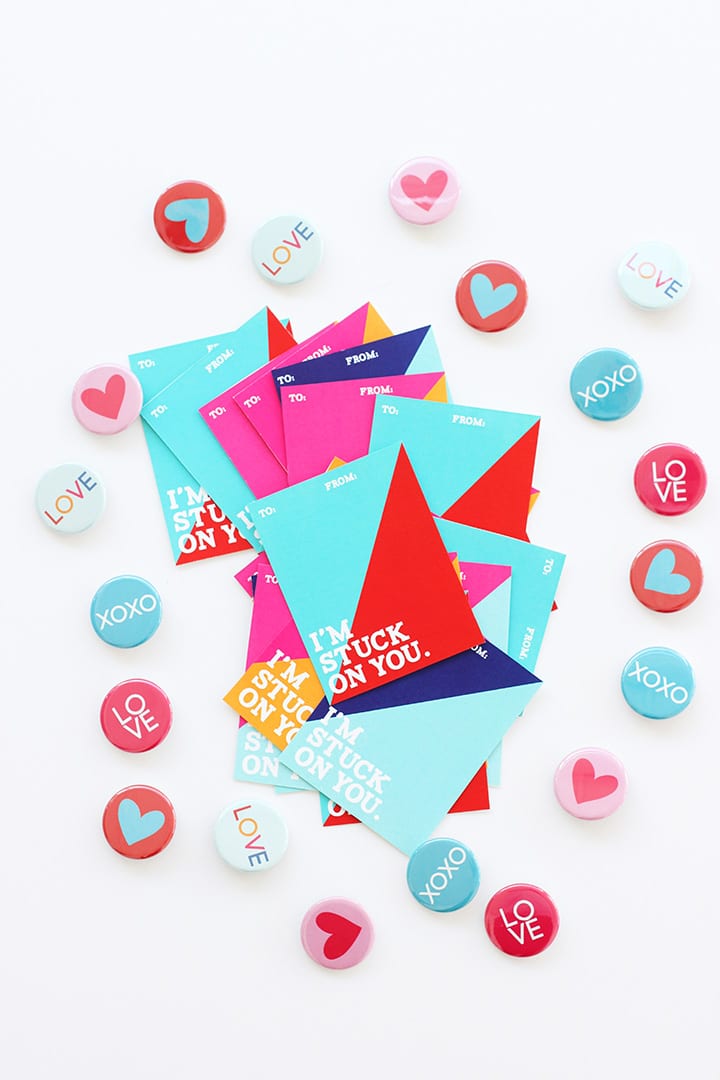 Valentine Buttons with Free Printable | alice & lois