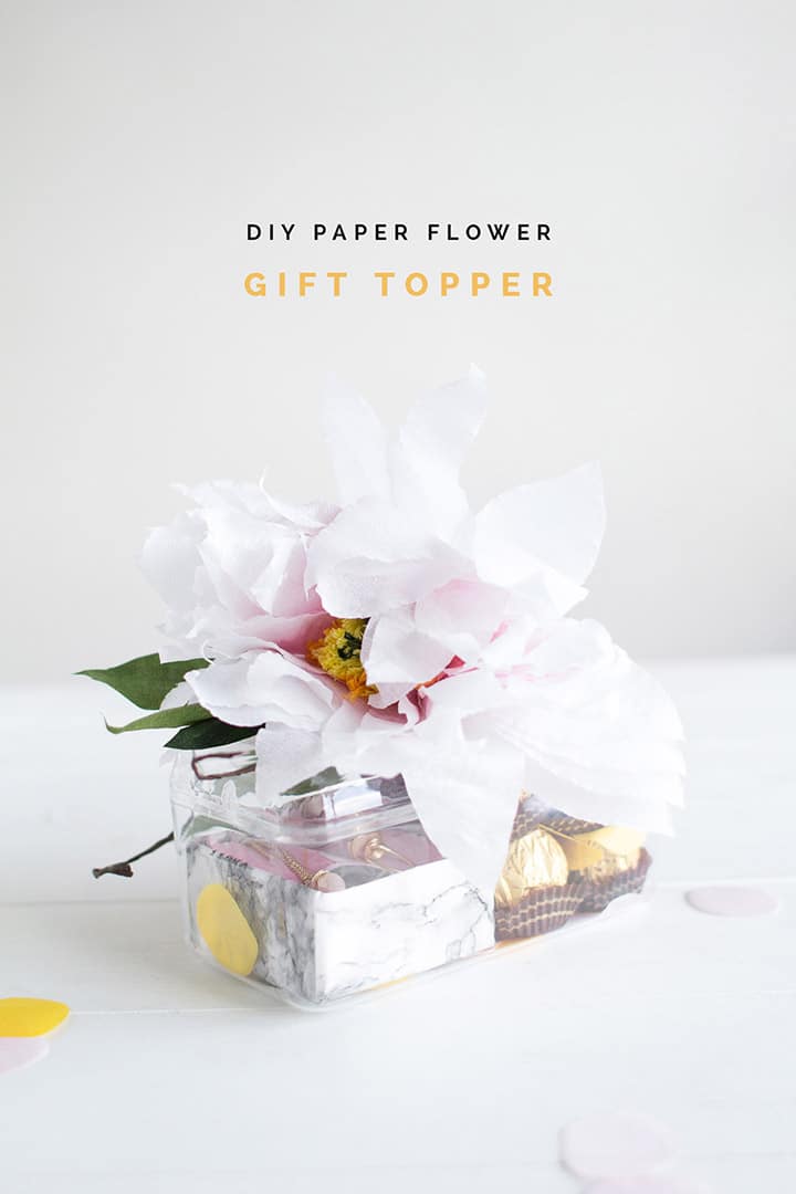 DIY Paper Flower gift topper from Fall for DIY