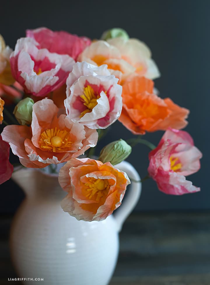 DIY Tissue Paper Poppies by Lia Griffiths