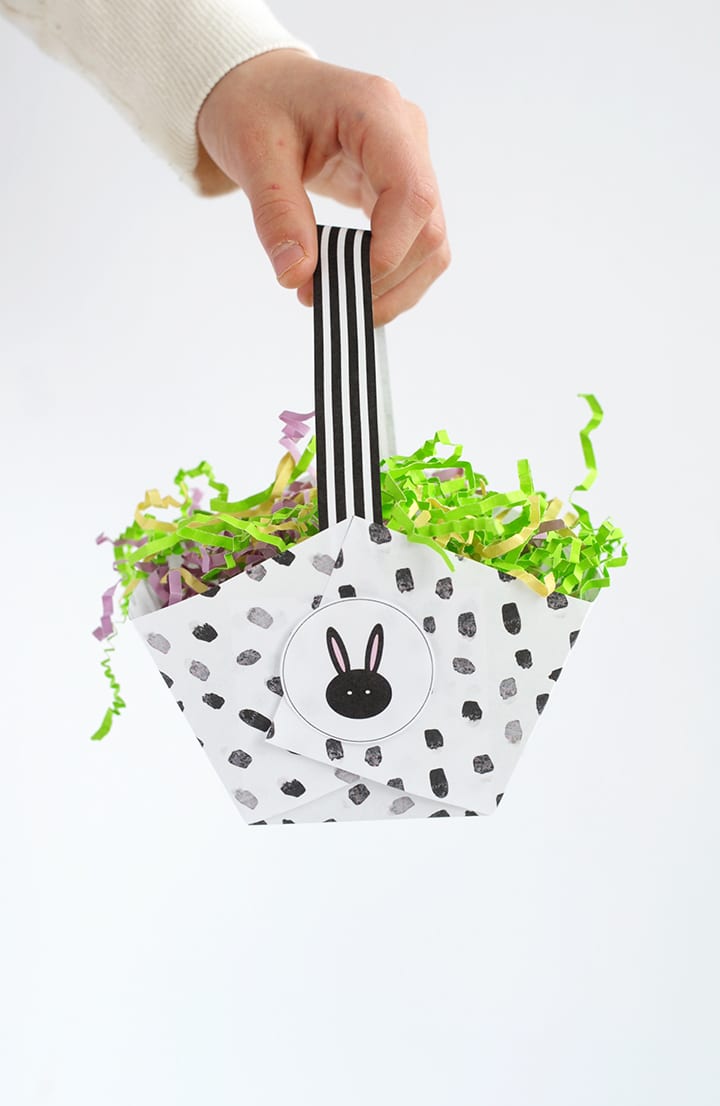 Modern DIY Paper Easter Baskets with Free Printable