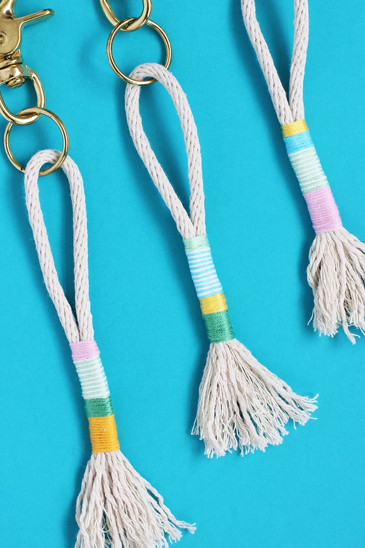 DIY Tassel and Wood Bead Keychain • French Blue Cottage