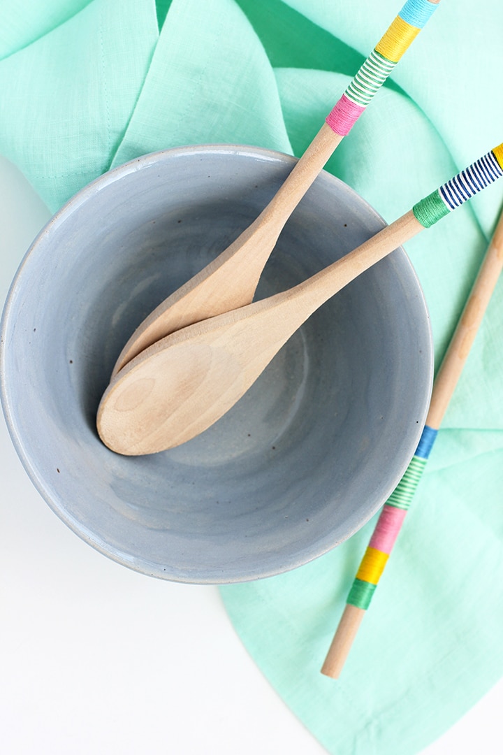 DIY Wrapped Wooden Spoons 