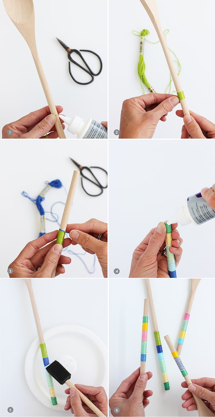 DIY Wrapped Wooden Spoons 