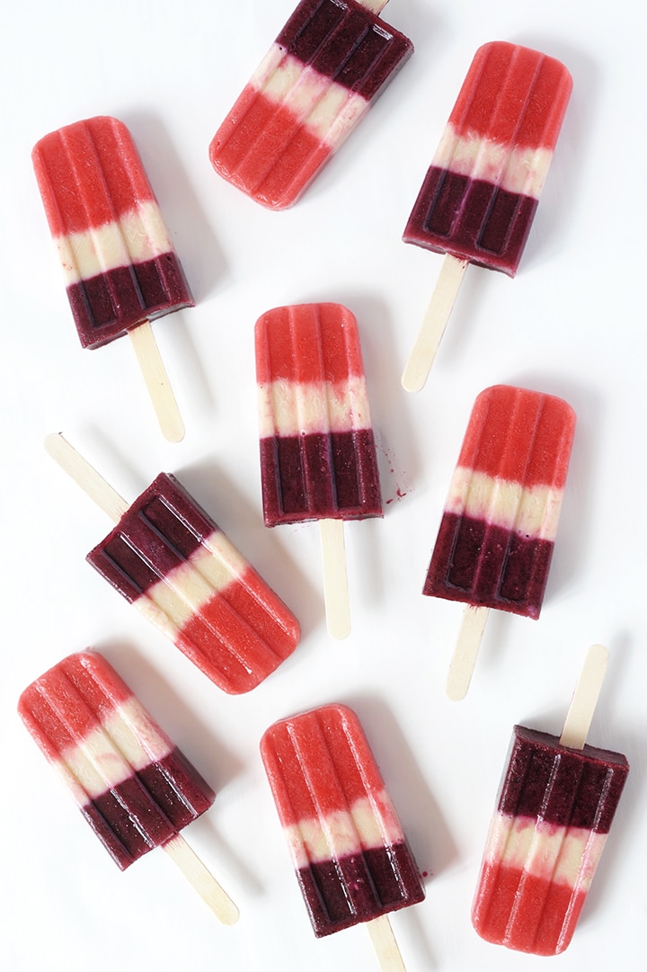 Try this red, white and blue Fourth of July Kids Popsicle recipe!