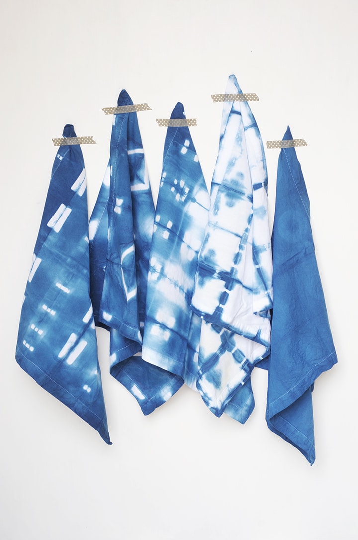 Naturally Dyed Indigo Shibori Linen Napkins (Set of 4)