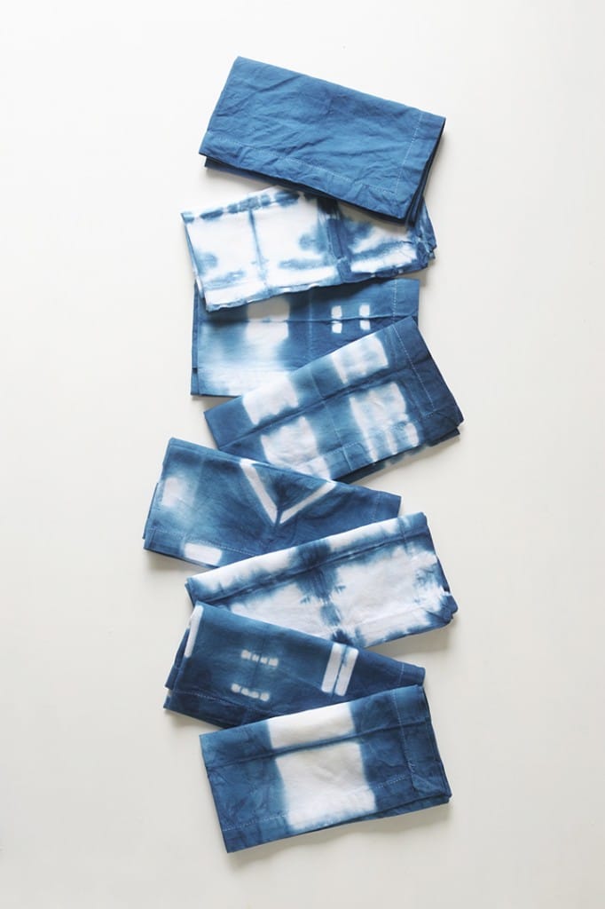DIY Shibori Indigo Cloth Napkins Alice and Lois