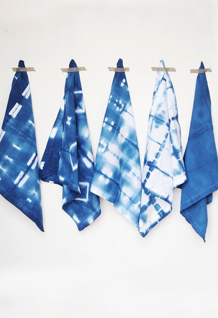 DIY Shibori Indigo Cloth Napkins tutorial to try at home!