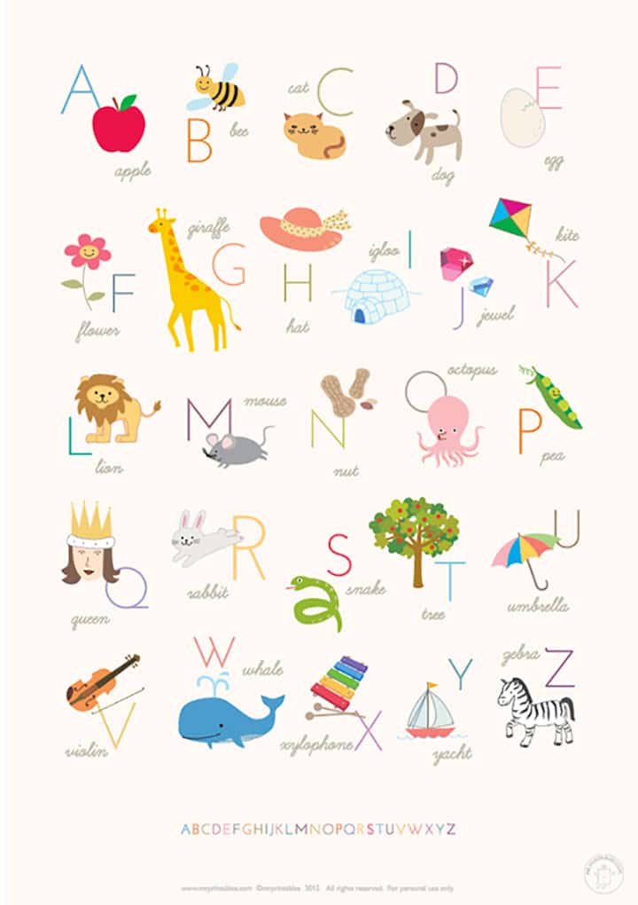 Great roundup of favorite Free Printable Wall Art for Kid's Rooms.