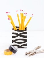 DIY Fabric Covered Pencil Cups